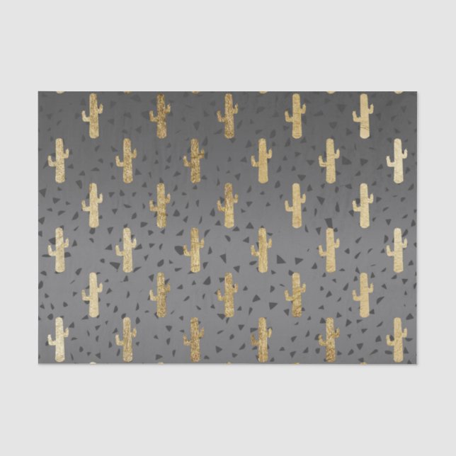 Goldkaktus auf moderner schicker seidenpapier (Vorderseite)