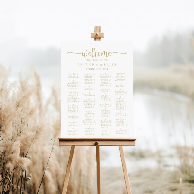 Goldkalligrafie - Alphabetische Sitzkarte Poster (Von Creator hochgeladen)