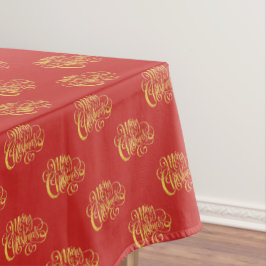 Goldkalligrafie Frohe Weihnachtskuchen Tischdecke
