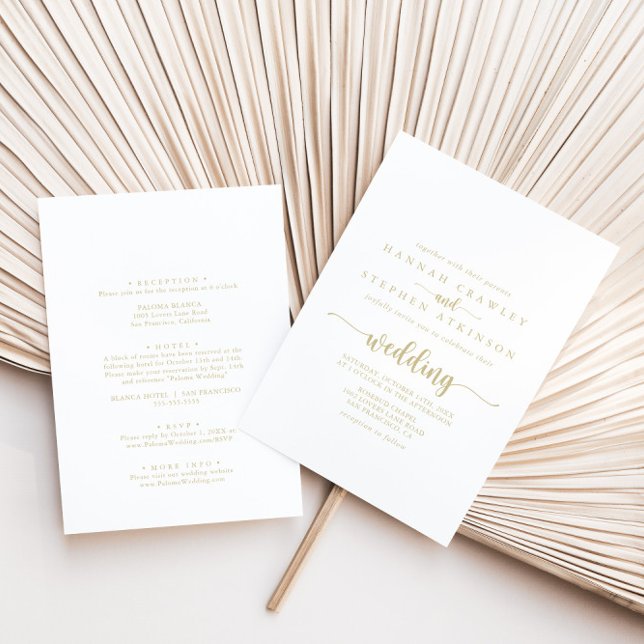 Goldkalligrafie-Front- und Backensehen Einladung (Von Creator hochgeladen)