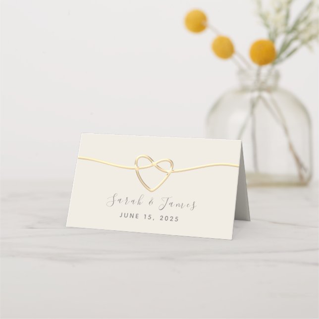 Goldkalligrafie-Hochzeit Platzkarte (Rückseite)
