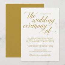 Goldkalligrafie-Hochzeitseinladungen | elegant