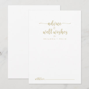 Goldkalligrafie-Hochzeitssorgen wünschen sich Hinweiskarte