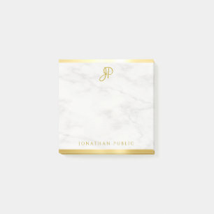 Goldkalligrafie-Monogramm aus Edelweißmarben Post-it Klebezettel