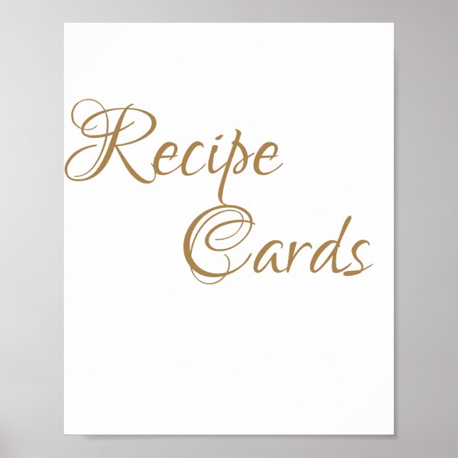 Goldkalligrafie Rezeptionskarten Kinderduschzeiche Poster (Vorne)