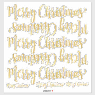 Goldkalligrafie Schreiben frohe Weihnachten Kleine Aufkleber