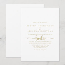 Goldkalligrafie - Spanische Hochzeit Einladung