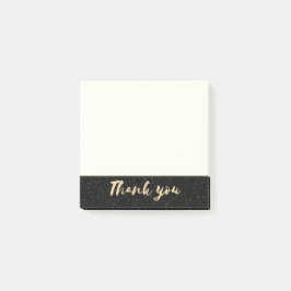 Goldkalligraphie danken Ihnen mit Punkten auf Post-it Klebezettel