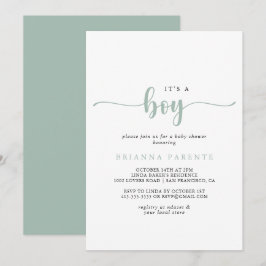 Goldkalligraphie Es ist eine Kinderdusche Einladung