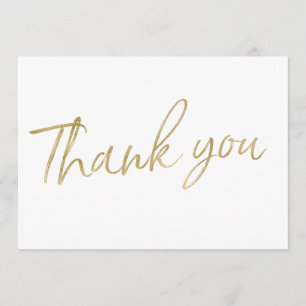 GoldKalligraphie-Hand beschriftete Hochzeit Dankeskarte