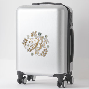 Goldkalligraphie Monogramm mit Buchstabe B Aufkleber