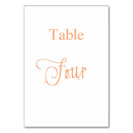 Goldkalligraphie-Tabelle vier der eleganten Rose 4 Tischnummer