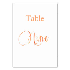 Goldkalligraphierungstabelle für Elegante Rose 9 Tischnummer