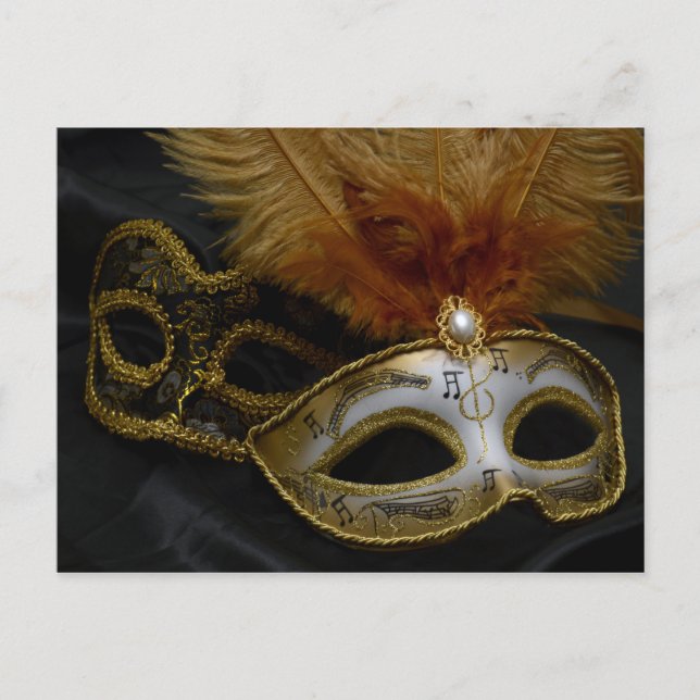 Goldkarneval - Venezianische Masquerade Postkarte (Vorderseite)