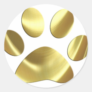 Goldkatzen-Tatzen-Druck Runder Aufkleber