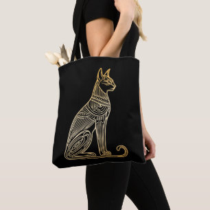 Goldkatzenillustration für Katzenliebhaber im Line Tasche