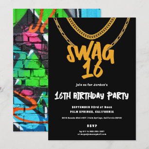 Goldkette   Swag 16 Geburtstagsfeier Einladung