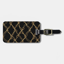 Goldketten auf schwarzen Hübschen Gepäckanhänger