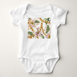 Goldketten & Royal Lilies: Wasserfarbenprächtige E Baby Strampler