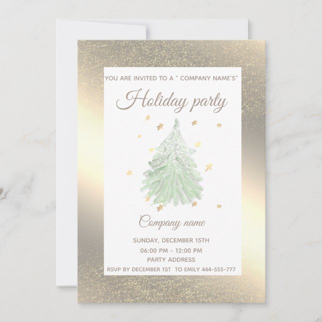 Goldkiefer-Gesellschaft Weihnachtsfest Party Einladung (Vorderseite)