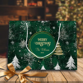 Goldkiefern Silberschneeflocken Jäger Grün Große Geschenktüte