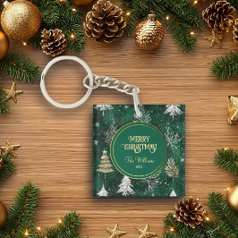 Goldkiefern Silberschneeflocken Jäger Grün Schlüsselanhänger