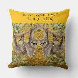 Goldkissen - Faultier Design Kissen