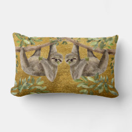 Goldkissen - Faultier-Design Lendenkissen