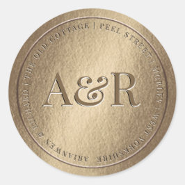 Goldkleber mit Monogramm Runder Aufkleber