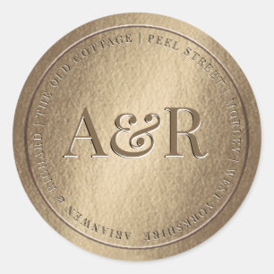 Goldkleber mit Monogramm Runder Aufkleber