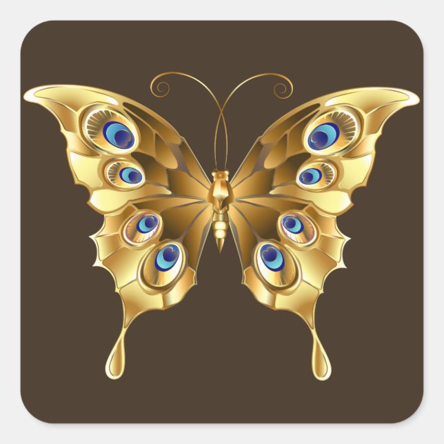 Goldkleber Quadratischer Aufkleber (Vorderseite)