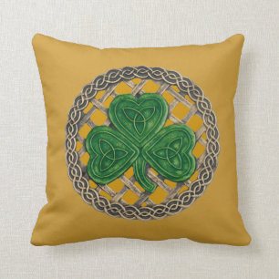 GoldKleeblatt auf Celtic knotet umschaltbares Kissen