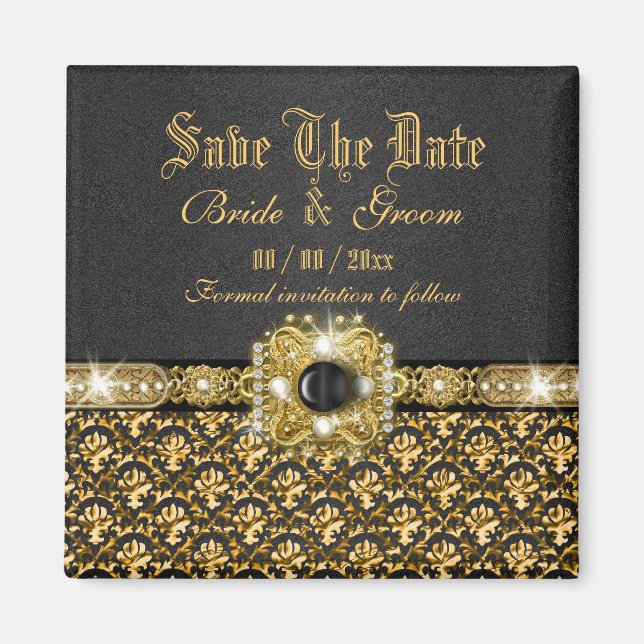 Goldklemme "Save the Date" Magnet (Vorne)