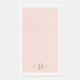 Goldklemme-Schriftart-Monogram-Blush-Hochzeit Serviette