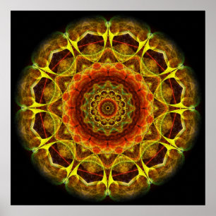 Goldknopf-Mandala Poster