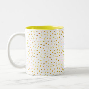 Goldkonfetti auf Weiß Zweifarbige Tasse