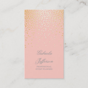 Goldkonfetti Rosa Eleganter Glamour Vintage Visitenkarte