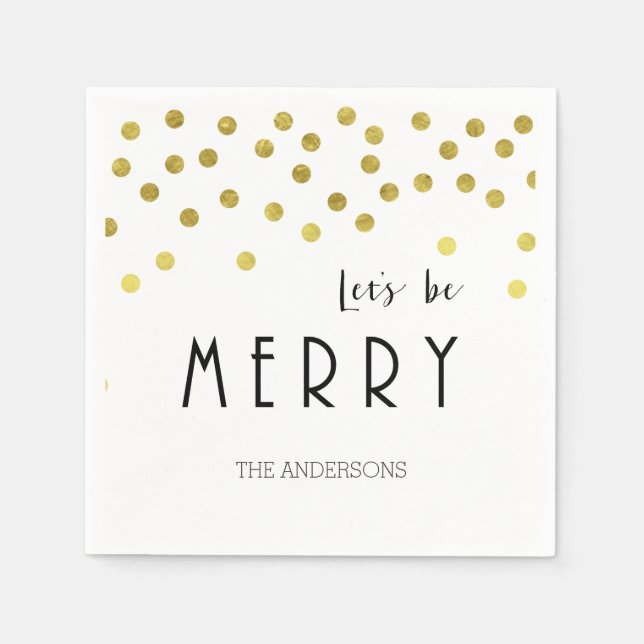 Goldkonfetti Weihnachtsnapkins Serviette (Vorderseite)