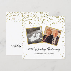 Goldkonfetti zur 50. Hochzeitstag-Feier Einladung