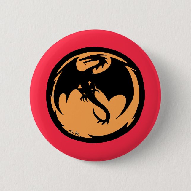 Goldkorallenknopf des Schwarzen Drachen Button (Vorderseite)