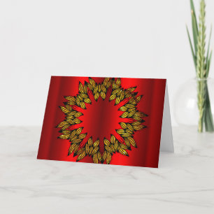 Goldkranz an Roten Weihnachten Karte