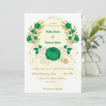 Goldkranz-Hochzeit mit grünen und weißen Blume