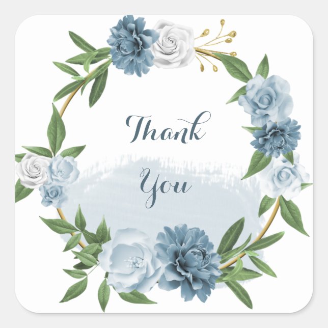 Goldkranz Quadratischer Aufkleber (Vorderseite)