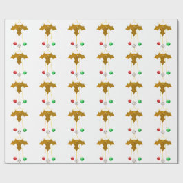 Goldkranz und Jingle Bells Weißbroschpapier Geschenkpapier