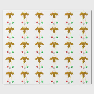 Goldkranz und Jingle Bells Weißbroschpapier Geschenkpapier