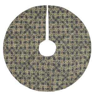 Goldkratzer Golden Modern Glamour Einzigartige Ele Polyester Weihnachtsbaumdecke