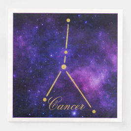 Goldkrebskonstellation auf der dunklen Galaxie | Serviette