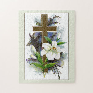 Goldkreuz mit weißer Blume
