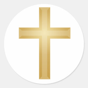 Goldkreuz/Ostern Runder Aufkleber