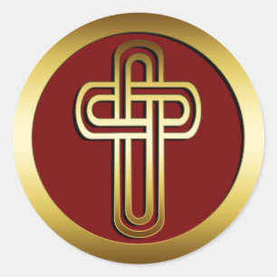 GOLDkreuz Runder Aufkleber